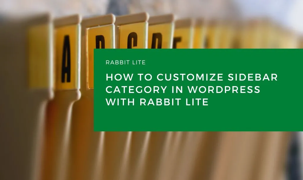 How to Customize Sidebar Category in WordPress with Rabbit Lite