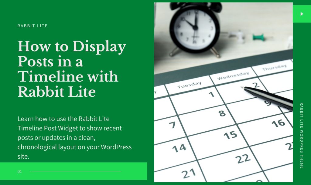 WordPress Timeline Widget in Rabbit Lite Theme for Blogs